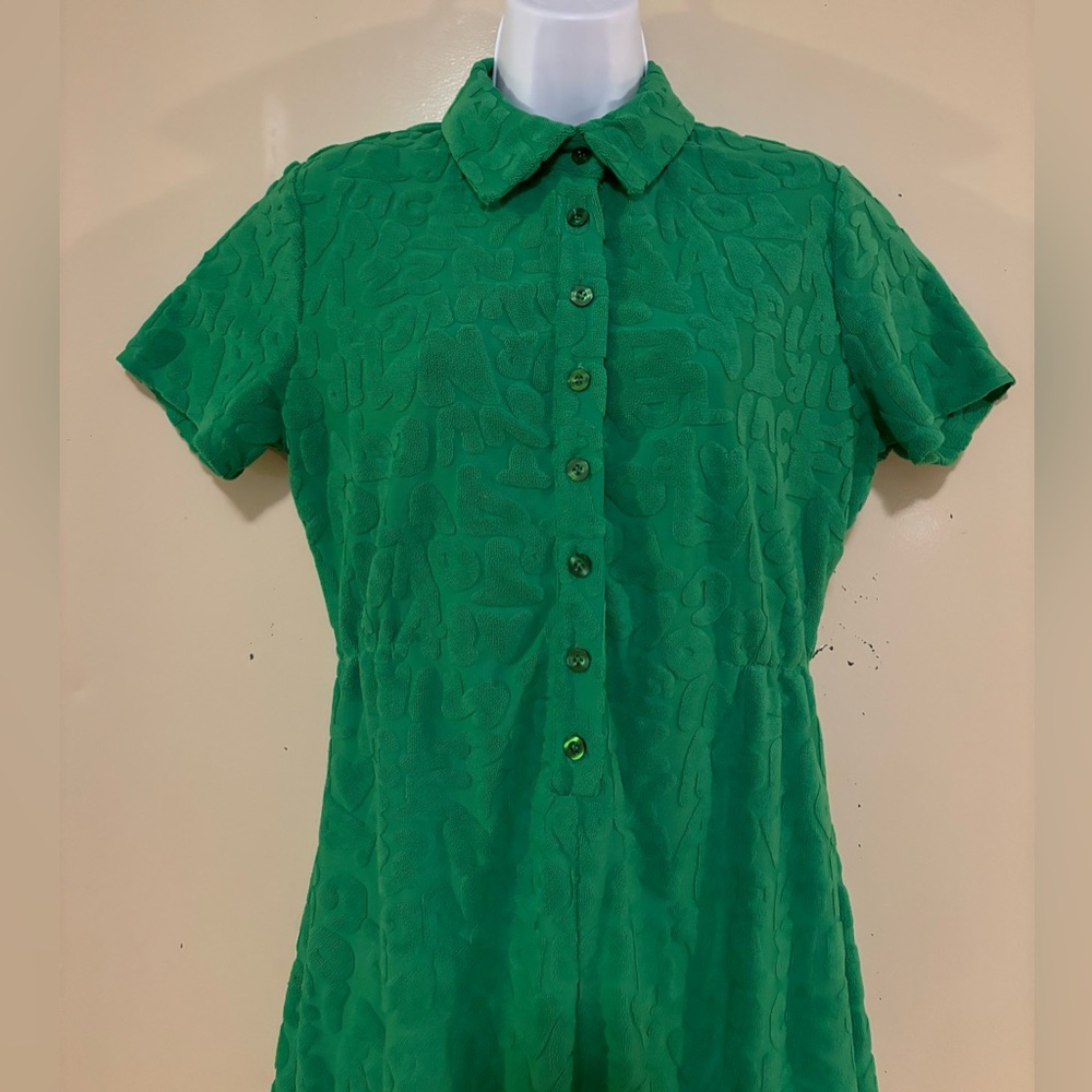 90s Letter Pattern Button Front Romper - image 3